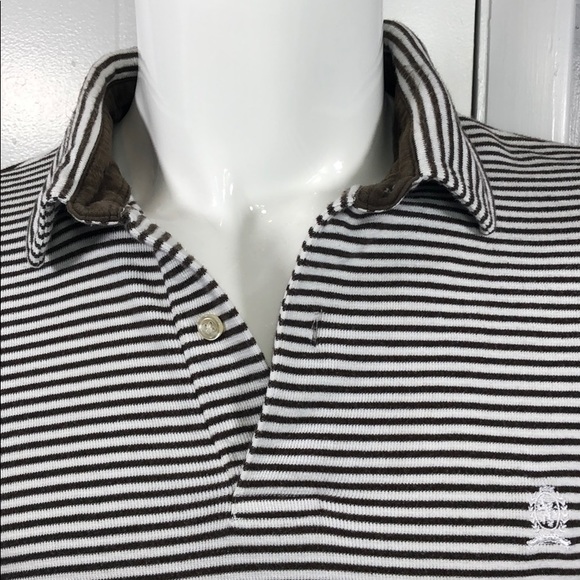 Tommy Hilfiger Brn & Wht striped Polo Tee SZ XL. Make an offer! - Picture 3 of 4